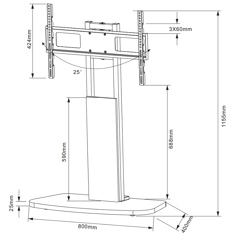 Ferro TV Floor Stand – 8