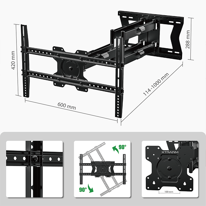 Cratos 100 cm Double Rotate VESA 600 TV Mount – 3