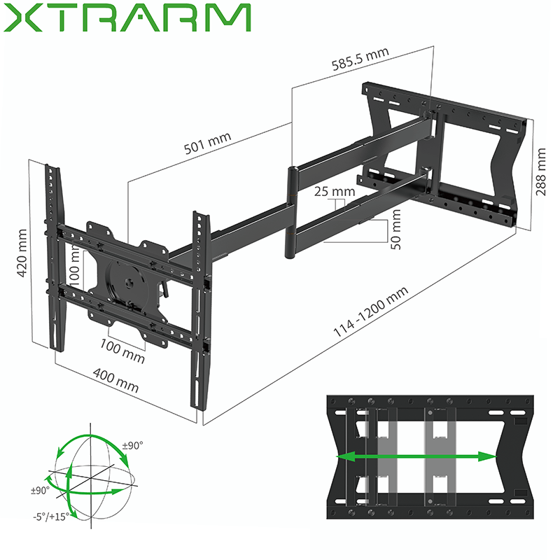 Ferrom 120 cm Rotate VESA 400 TV Mount – 3